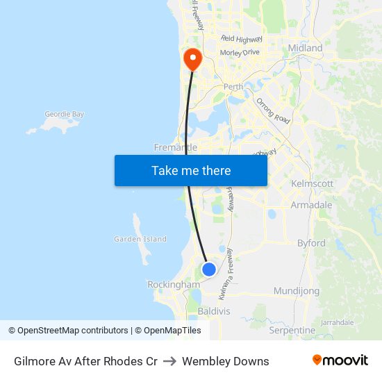 Gilmore Av After Rhodes Cr to Wembley Downs map