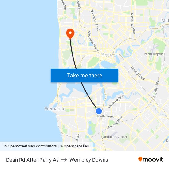 Dean Rd After Parry Av to Wembley Downs map