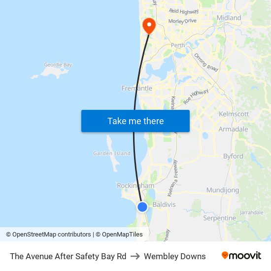 The Avenue   After Safety Bay Rd to Wembley Downs map