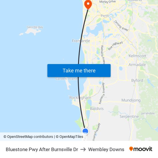 Bluestone Pwy After Burnsville Dr to Wembley Downs map