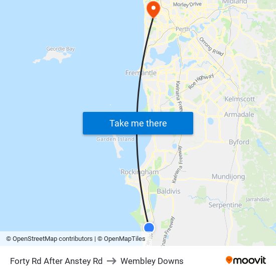 Forty Rd After Anstey Rd to Wembley Downs map