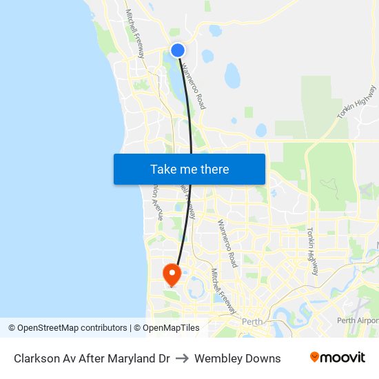 Clarkson Av  After Maryland Dr to Wembley Downs map