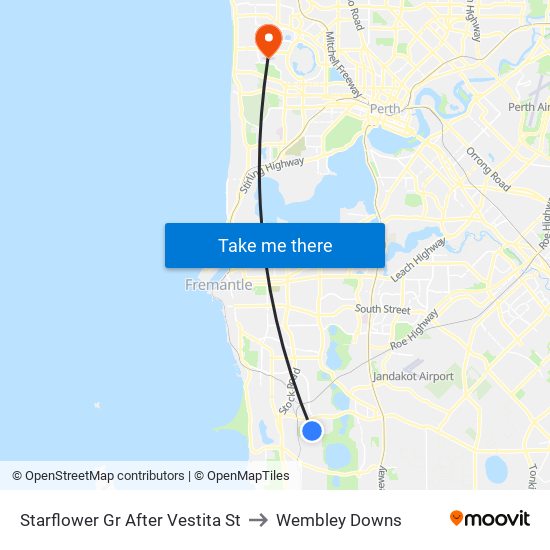 Starflower Gr After Vestita St to Wembley Downs map