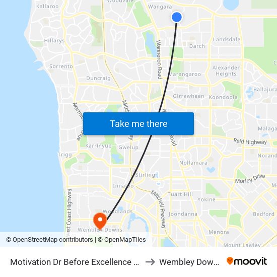 Motivation Dr Before Excellence Dr to Wembley Downs map