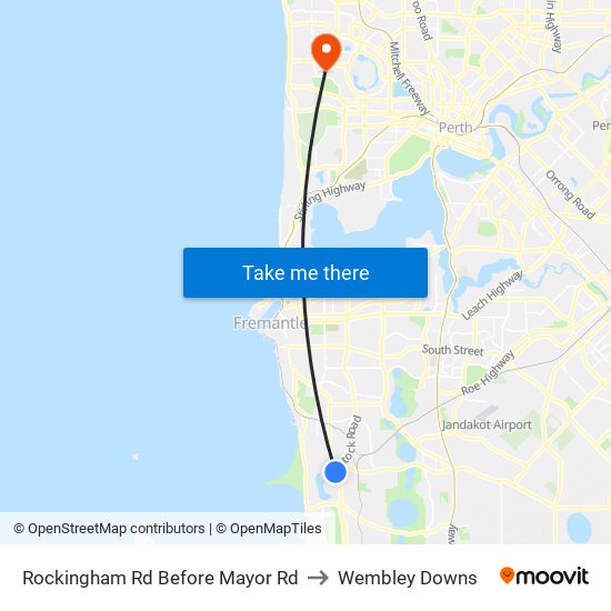 Rockingham Rd Before Mayor Rd to Wembley Downs map