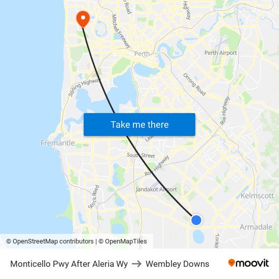 Monticello Pwy After Aleria Wy to Wembley Downs map