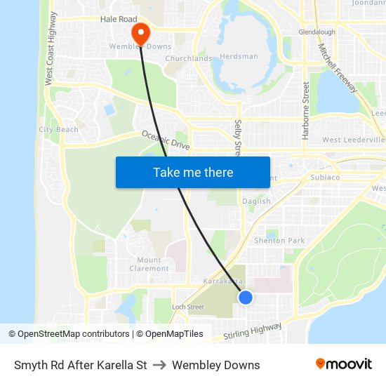 Smyth Rd After Karella St to Wembley Downs map