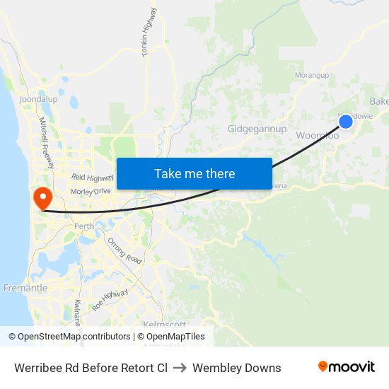 Werribee Rd Before Retort Cl to Wembley Downs map