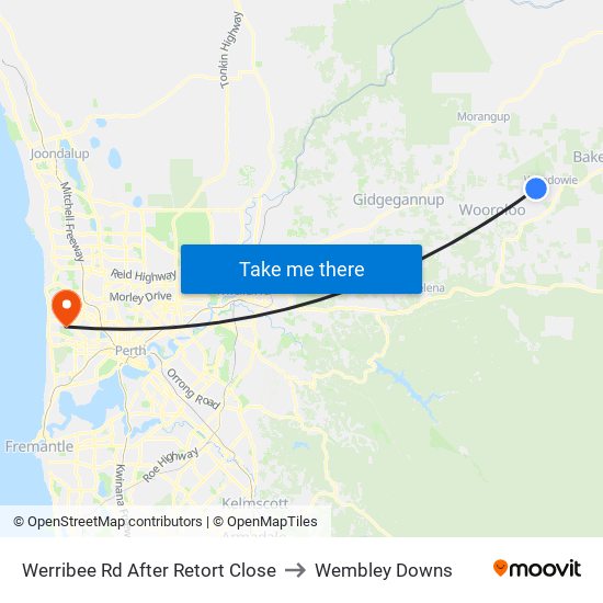 Werribee Rd After Retort Close to Wembley Downs map