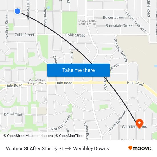 Ventnor St After Stanley St to Wembley Downs map