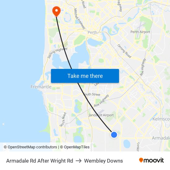 Armadale Rd After Wright Rd to Wembley Downs map