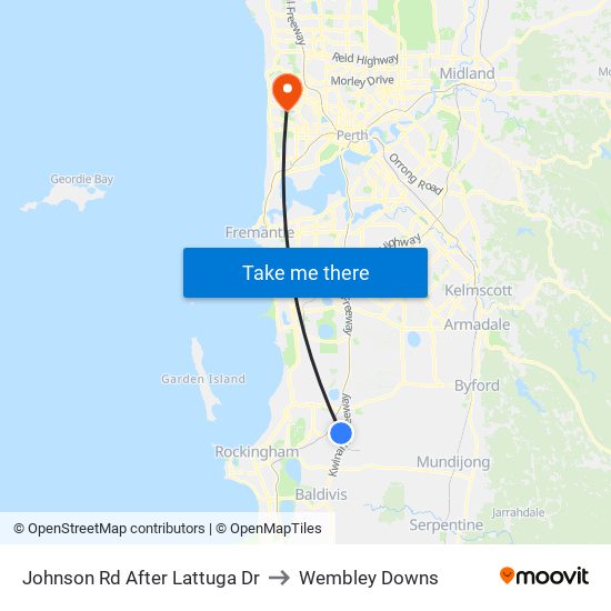 Johnson Rd After Lattuga Dr to Wembley Downs map