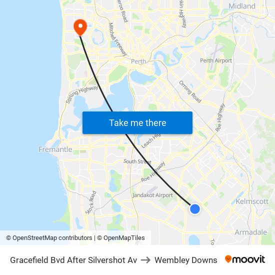 Gracefield Bvd After Silvershot Av to Wembley Downs map