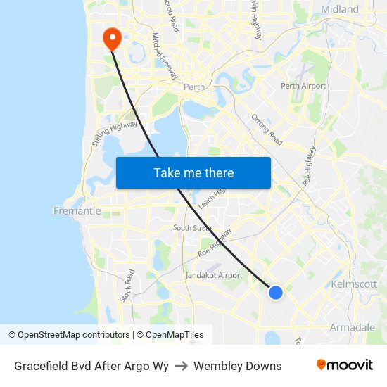 Gracefield Bvd After Argo Wy to Wembley Downs map