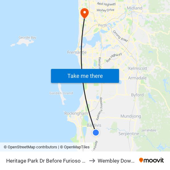 Heritage Park Dr Before Furioso Dr to Wembley Downs map