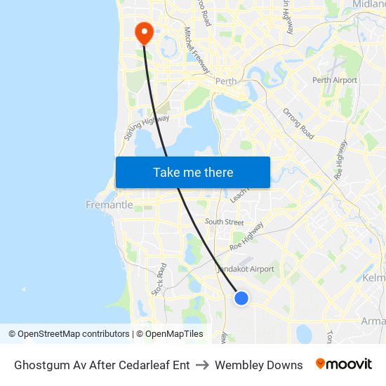 Ghostgum Av After Cedarleaf Ent to Wembley Downs map