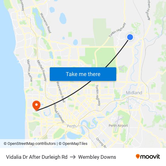 Vidalia Dr After Durleigh Rd to Wembley Downs map