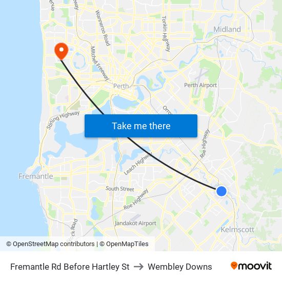 Fremantle Rd Before Hartley St to Wembley Downs map
