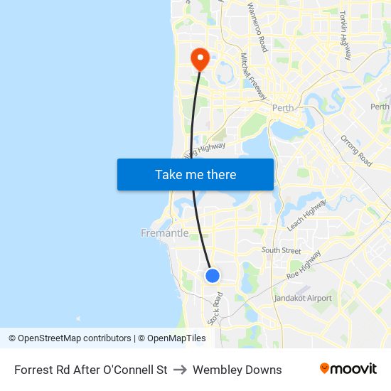 Forrest Rd After O'Connell St to Wembley Downs map