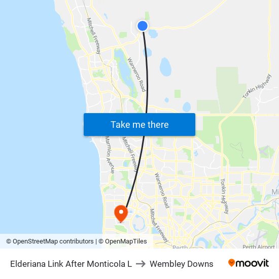 Elderiana Link After Monticola L to Wembley Downs map