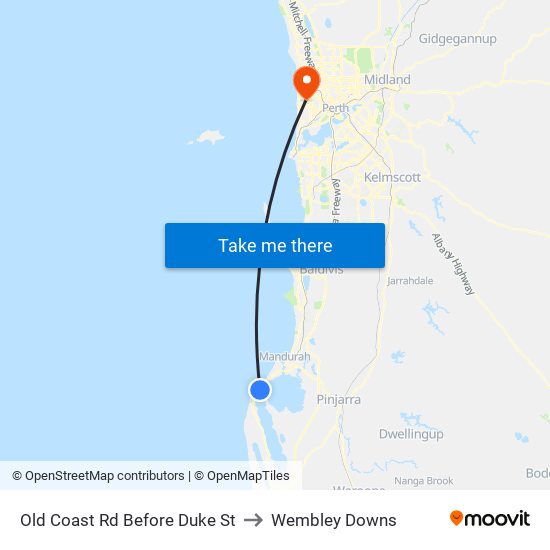 Old Coast Rd Before Duke St to Wembley Downs map