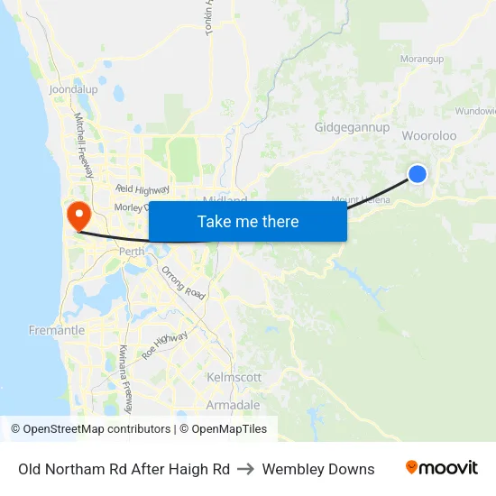 Old Northam Rd After Haigh Rd to Wembley Downs map