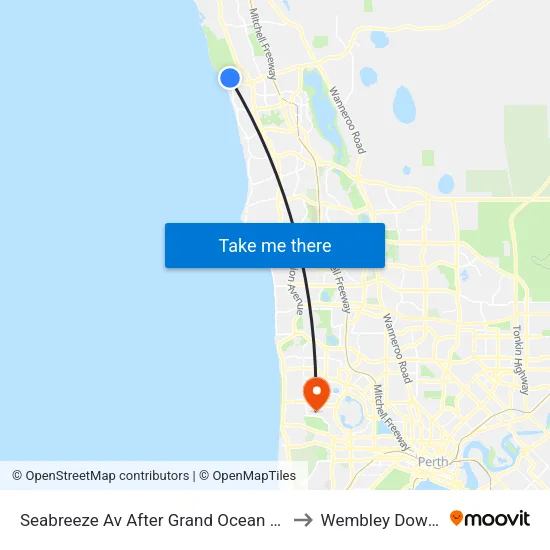Seabreeze Av After Grand Ocean Ent to Wembley Downs map