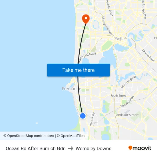 Ocean Rd After Sumich Gdn to Wembley Downs map