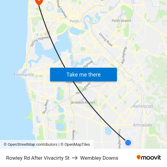 Rowley Rd After Vivacirty St to Wembley Downs map