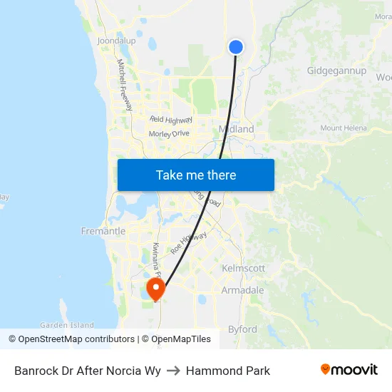Banrock Dr After Norcia Wy to Hammond Park map