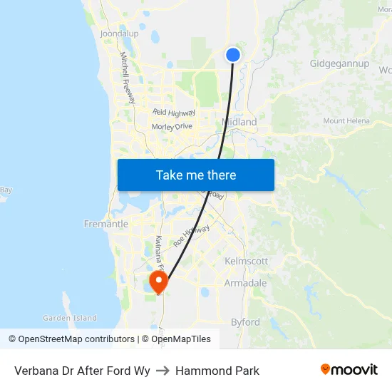 Verbana Dr After Ford Wy to Hammond Park map