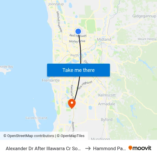 Alexander Dr After Illawarra Cr South to Hammond Park map