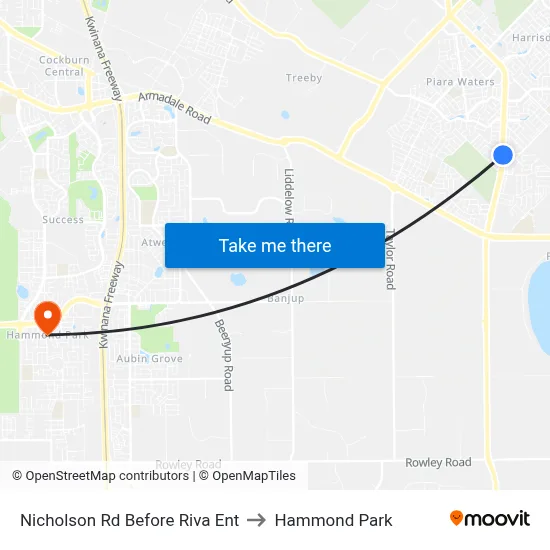 Nicholson Rd Before Riva Ent to Hammond Park map
