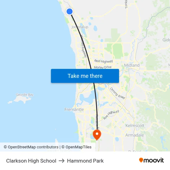 Clarkson High School to Hammond Park map