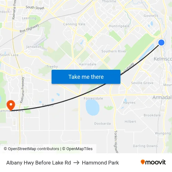 Albany Hwy Before Lake Rd to Hammond Park map