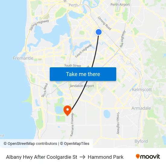 Albany Hwy After Coolgardie St to Hammond Park map