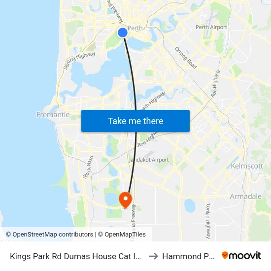 Kings Park Rd Dumas House Cat Id 32 to Hammond Park map