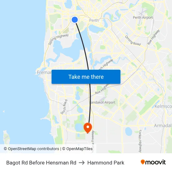 Bagot Rd Before Hensman Rd to Hammond Park map