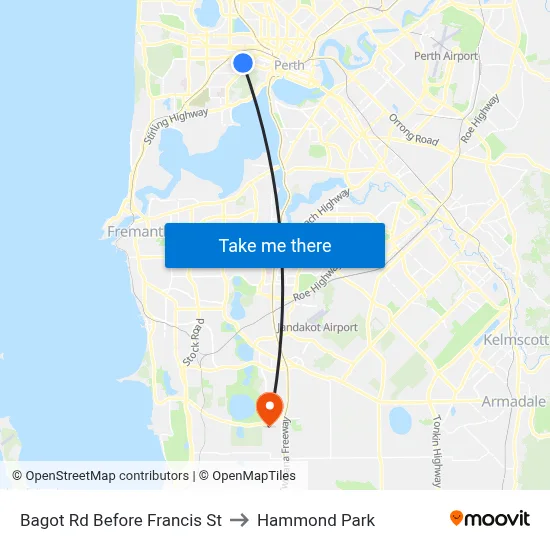 Bagot Rd Before Francis St to Hammond Park map