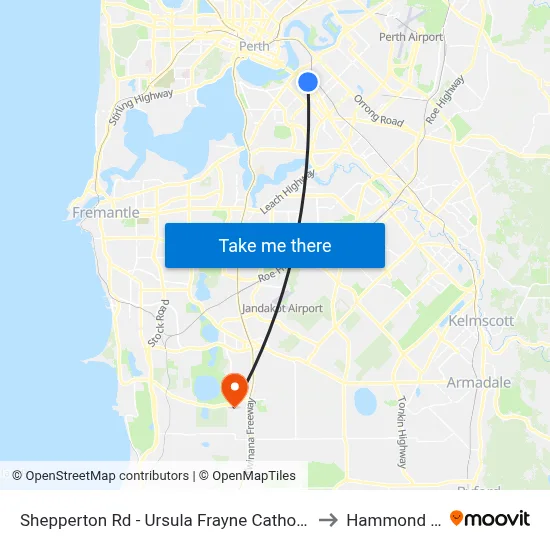 Shepperton Rd - Ursula Frayne Catholic Coll Sen to Hammond Park map