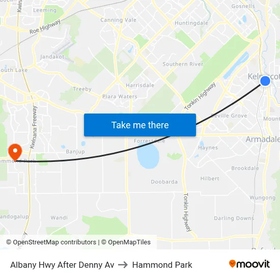 Albany Hwy After Denny Av to Hammond Park map