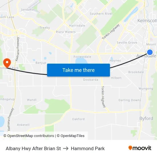 Albany Hwy After Brian St to Hammond Park map