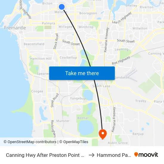Canning Hwy After Preston Point Rd to Hammond Park map