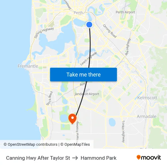 Canning Hwy After Taylor St to Hammond Park map