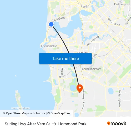 Stirling Hwy After Vera St to Hammond Park map