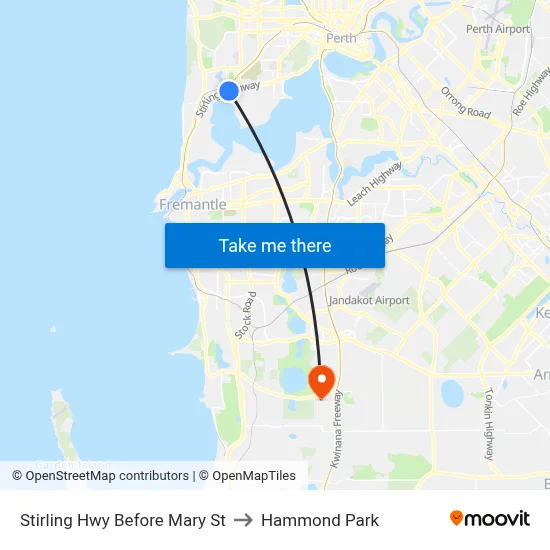 Stirling Hwy Before Mary St to Hammond Park map