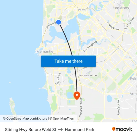 Stirling Hwy Before Weld St to Hammond Park map