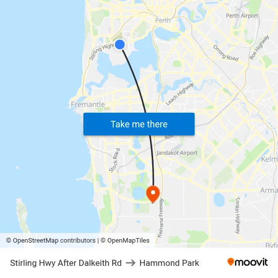 Stirling Hwy After Dalkeith Rd to Hammond Park map