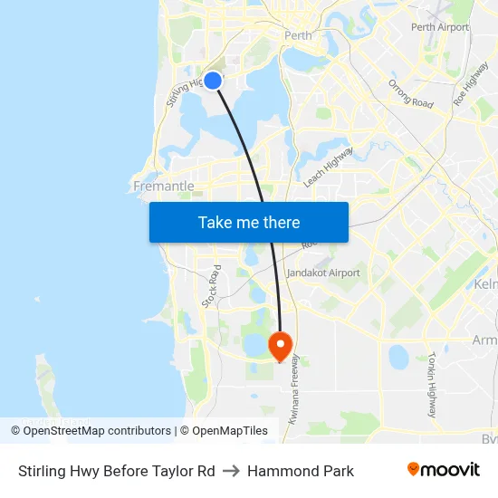 Stirling Hwy Before Taylor Rd to Hammond Park map