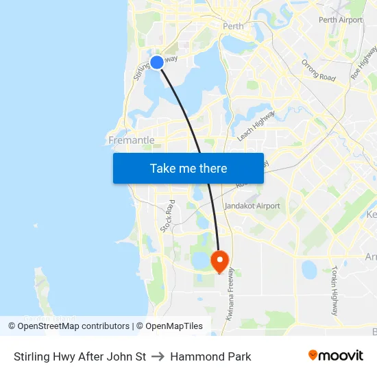 Stirling Hwy After John St to Hammond Park map